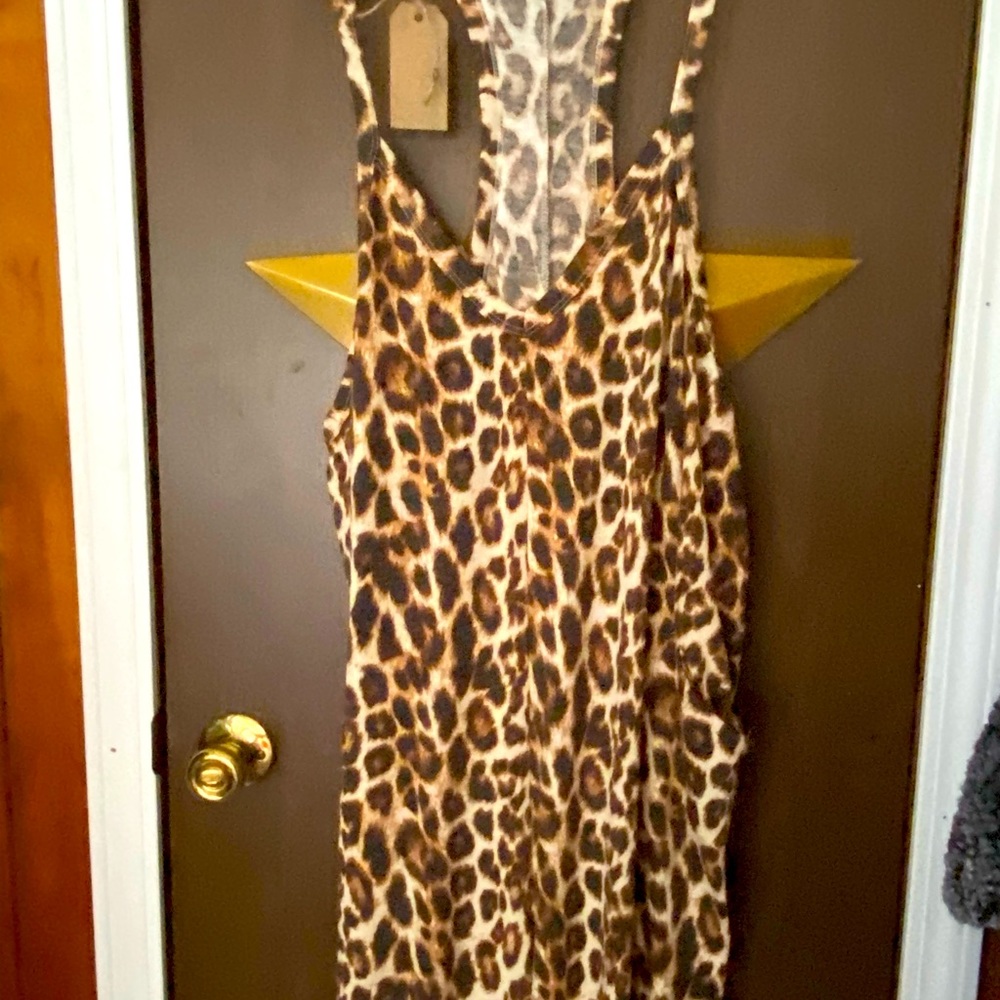 Leopard print jersey jumper
